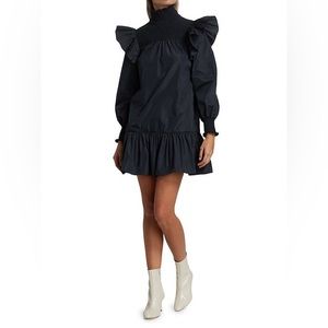 Cinq a sept Taffeta Flounce Hem Shift Dress